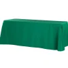 90" x 156" Rectangular 125-130 GSM Polyester Tablecloth - Emerald Green