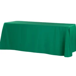 90" x 156" Rectangular 125-130 GSM Polyester Tablecloth - Emerald Green