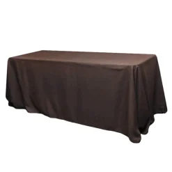 90" x 156" Rectangular 125-130 GSM Polyester Tablecloth - Chocolate Brown