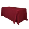 90" x 156" Rectangular 125-130 GSM Polyester Tablecloth - Burgundy