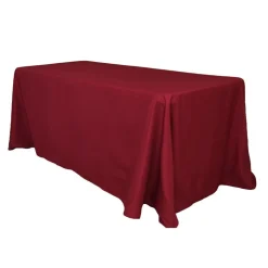 90" x 156" Rectangular 125-130 GSM Polyester Tablecloth - Burgundy
