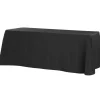 90" x 156" Rectangular 125-130 GSM Polyester Tablecloth - Black