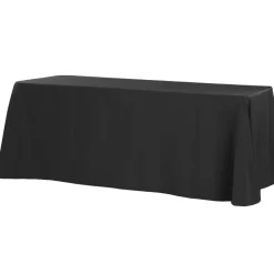 90" x 156" Rectangular 125-130 GSM Polyester Tablecloth - Black