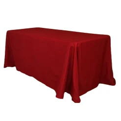 90" x 156" Rectangular 125-130 GSM Polyester Tablecloth - Apple Red