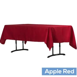 60" x 102" Rectangular 200 GSM Polyester Tablecloth - Apple Red