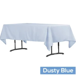 60" x 102" Rectangular 200 GSM Polyester Tablecloth - Dusty Blue