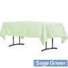 60" x 102" Rectangular 200 GSM Polyester Tablecloth - Sage Green