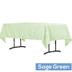 60" x 102" Rectangular 200 GSM Polyester Tablecloth - Sage Green