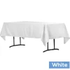 60" x 102" Rectangular 200 GSM Polyester Tablecloth - White