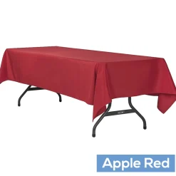 60" x 120" Rectangular 200 GSM Polyester Tablecloth - Apple Red