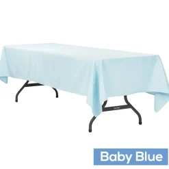 60" x 120" Rectangular 200 GSM Polyester Tablecloth - Baby Blue