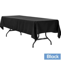 60" x 120" Rectangular 200 GSM Polyester Tablecloth - Black