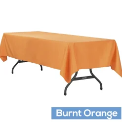 60" x 120" Rectangular 200 GSM Polyester Tablecloth - Burnt Orange