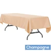 60" x 120" Rectangular 200 GSM Polyester Tablecloth - Champagne