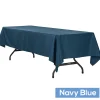 60" x 120" Rectangular 200 GSM Polyester Tablecloth - Navy Blue