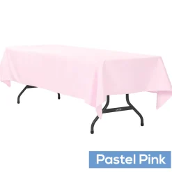 60" x 120" Rectangular 200 GSM Polyester Tablecloth - Pink