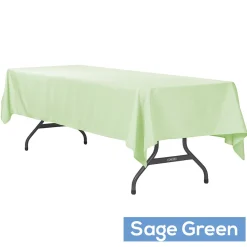 60" x 120" Rectangular 200 GSM Polyester Tablecloth - Sage Green