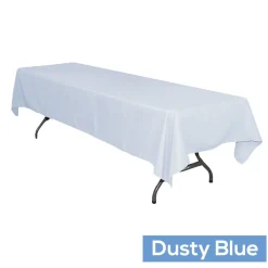 60" x 126" Rectangular 200 GSM Polyester Tablecloth - Dusty Blue