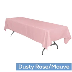 60" x 126" Rectangular 200 GSM Polyester Tablecloth - Dusty Rose/Mauve