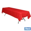 60" x 126" Rectangular 200 GSM Polyester Tablecloth - Red