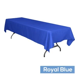 60" x 126" Rectangular 200 GSM Polyester Tablecloth - Royal Blue