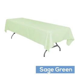 60" x 126" Rectangular 200 GSM Polyester Tablecloth - Sage Green