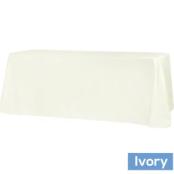 90" x 156" Rectangular 125-130 GSM Polyester Tablecloth - Ivory