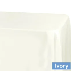 90" x 156" Rectangular 125-130 GSM Polyester Tablecloth - Ivory