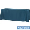 90" x 156" Rectangular 125-130 GSM Polyester Tablecloth - Navy Blue