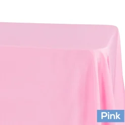 90" x 156" Rectangular 125-130 GSM Polyester Tablecloth - Pink
