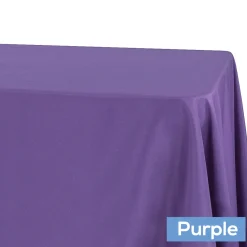 90" x 156" Rectangular 125-130 GSM Polyester Tablecloth - Purple