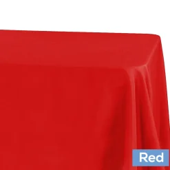 90" x 156" Rectangular 125-130 GSM Polyester Tablecloth - Red