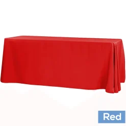 90" x 156" Rectangular 125-130 GSM Polyester Tablecloth - Red