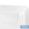 90" x 156" Rectangular 125-130 GSM Polyester Tablecloth - White