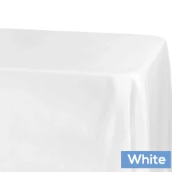 90" x 156" Rectangular 125-130 GSM Polyester Tablecloth - White