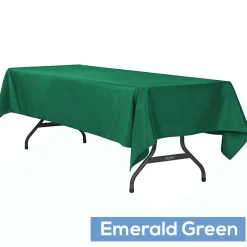 60" x 120" Rectangular 200 GSM Polyester Tablecloth - Emerald Green