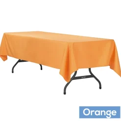 60" x 120" Rectangular 200 GSM Polyester Tablecloth - Orange