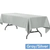 60" x 120" Rectangular 200 GSM Polyester Tablecloth - Gray/Silver