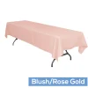 60" x 126" Rectangular 200 GSM Polyester Tablecloth - Blush/Rose Gold