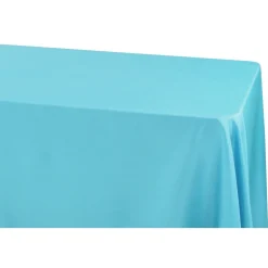 90" x 156" Rectangular 125-130 GSM Polyester Tablecloth - Aqua Blue