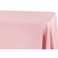 90" x 156" Rectangular 125-130 GSM Polyester Tablecloth - Dusty Rose/Mauve