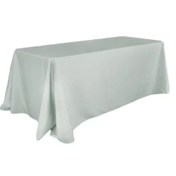 90" x 156" Rectangular 125-130 GSM Polyester Tablecloth - Gray/Silver