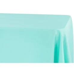 90" x 156" Rectangular 125-130 GSM Polyester Tablecloth - Turquoise