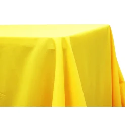 90" x 156" Rectangular 125-130 GSM Polyester Tablecloth - Yellow