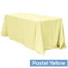 90" x 132" Rectangular Oblong 200 GSM Polyester Tablecloth - Pastel Yellow
