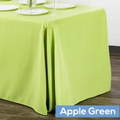 90" x 132" Rectangular Oblong 200 GSM Polyester Tablecloth - Apple Green