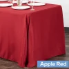90" x 132" Rectangular Oblong 200 GSM Polyester Tablecloth - Apple Red