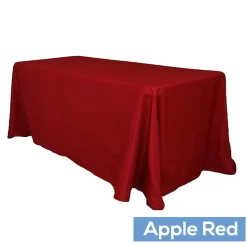 90" x 132" Rectangular Oblong 200 GSM Polyester Tablecloth - Apple Red