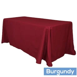 90" x 132" Rectangular Oblong 200 GSM Polyester Tablecloth - Burgundy