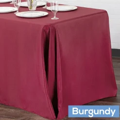 90" x 132" Rectangular Oblong 200 GSM Polyester Tablecloth - Burgundy